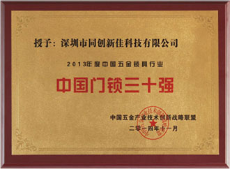 中國門鎖三十強